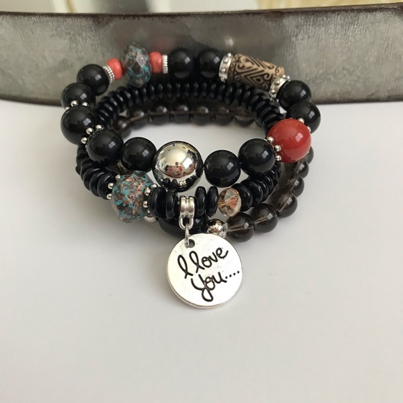 Beaded friendship bracelet, aquamarine - Picture 4 of 4